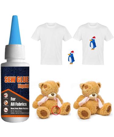 Plextone Quick Bonding Sew Glue - 1 Min Fast Dry Liquid Latex Adhesive for Fabrics & Doll Repair (60ml) - Buy Online on SooperMarket.com