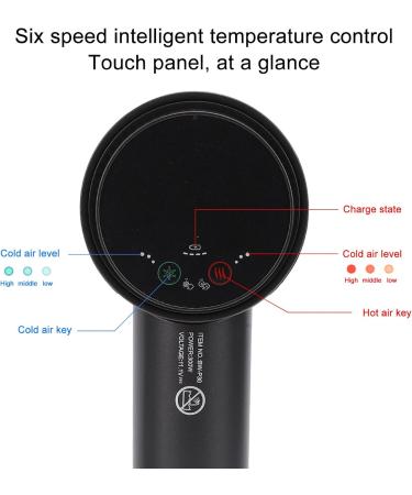Cordless Negative Ion Hair Dryer with Digital Screen Charging Blow Dryer with Nozzle Quick Heat Up & Constant Temperature Fast Drying Lightweight Travel Hairdryer for Home Travel US Plug 100-240V - Buy Online on SooperMarket.com