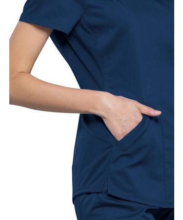 Cherokee Women's V-Neck Scrubs Top | Shirttail Hem | XL | Navy WW601 - Buy Online on SooperMarket.com