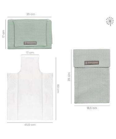 Mimuselina 2 Pack: Foldable Baby Changing Pad & Water-Repellent Diaper Bag - Portable Dirt-Repellent Waffle Mint - Buy Online on SooperMarket.com