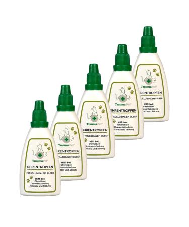traumapet ear drops colloidal silver for dogs and cats (5x 50 ml ear drops)