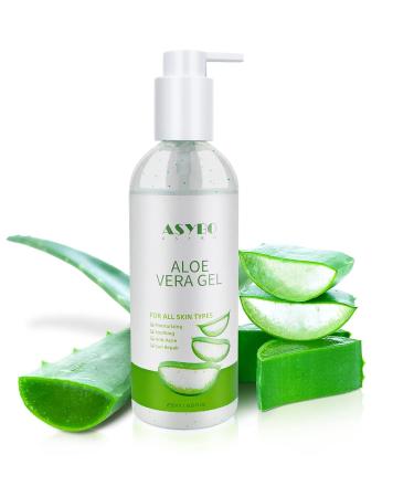 ASYBO Aloe Vera Gel 250ml - 100% Natural Pure Hydrating Moisturizer for Face, Soothing and Moisturizing, After Sun Care, Reduce Acne, Repair Scars - Ideal for All Skin Types - Buy Online on SooperMarket.com