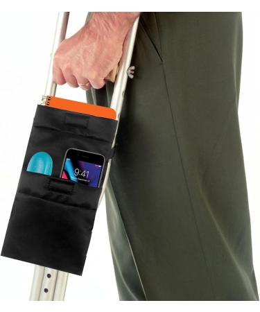 BUKISA Crutch Pouch Bag Crutch Accessories Bag for Water Bottle - Water-Resistant Pocket Organizer with Drink Holder Pouch for Crutches Phones Keys Pens Water Bottles - Buy Online on SooperMarket.com