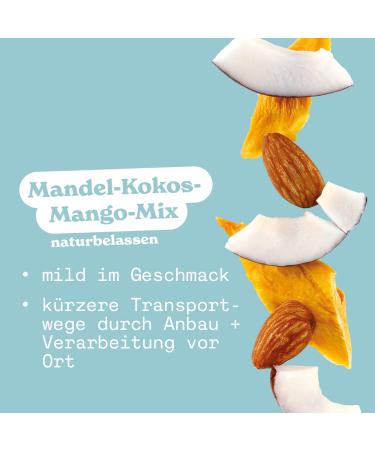 Nut Perfect Almond-Kokos Mango-Mix | Tropical Fruity Snack | Natural & Organic | Bio-Mango Bio-Coconut Spanish Almonds | 100g - Buy Online on SooperMarket.com
