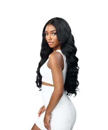 Sensationnel BUTTA Lace Wig - Curly Body 26 (1B) - Extra Wide Lace Front - Preplucked Natural Hairline - Human Hair Blend - Best for Natural Look - Buy Online on SooperMarket.com