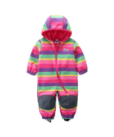 umkaumka Baby Boy and Girl Water Repellent Onesie All in One Romper Jumpsuit Snowsuit Fleece Lining Bunting Pramsuit - Muddy Play Outfits Purple 2-3 Years