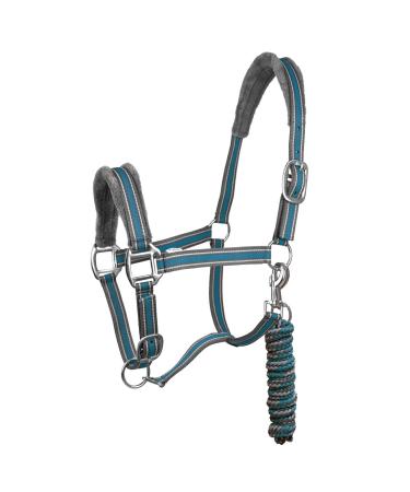 York halter set halter with rope Calipso halter & rope padded (Cob grey/blue) Cob grey/blue