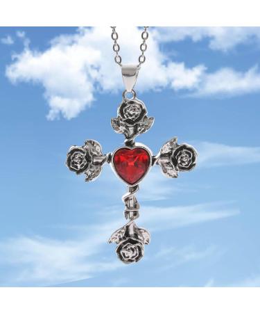 Oralgos Gothic Thorn Rose Cross Necklace - Unique Filigree Jewelry for Elegant Meetings - Buy Online on SooperMarket.com