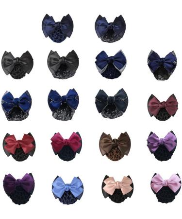 BEALIFE Elegant And Professional Snood Net Bow Hair Net For Stylish Hairdos Professional Hair Plate Mesh Pocket Cloth Good Gifts Two Bows-wine red - Buy Online on SooperMarket.com