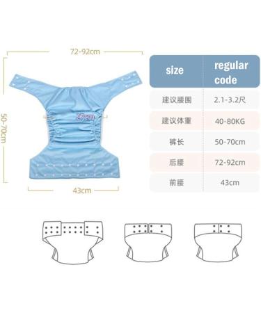 Premium Reusable Adult Cloth Diapers - 5 Set in Orange (72-92 cm) | Eco-Friendly & Comfortable - Buy Online on SooperMarket.com