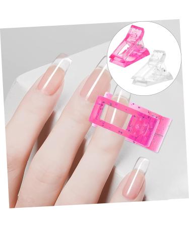 Mikinona 60 pcs UV White Tool Building Nail DIY A Home Tools Gel and Fixing Forms Finger Curve Clamps Clamp Quick Poly Fiberglass Clips Tips Extension Fake Salon Pinching Manicure 1 count (Pack of 1) White Pinkx5pcs - Buy Online on SooperMarket.com