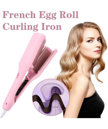 Rommantic French Egg Roll Curling Iron Egg Roll Hair Waving Iron Hair Curler Styling Tools Crimper Hair Iron Hair Waving Curling Wand US Purple - Buy Online on SooperMarket.com