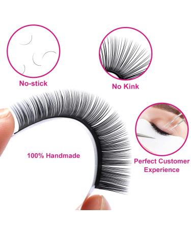 Professional Classic Eyelash Extensions - 0.20mm C Curl Mix (8-14mm) - Natural Black Individual Lashes - Buy Online on SooperMarket.com
