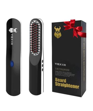 Beard Straightener, Beard Straightening Comb with Cordless/Mini Sized/Auto Shut Off for Traveling, Home, Dating