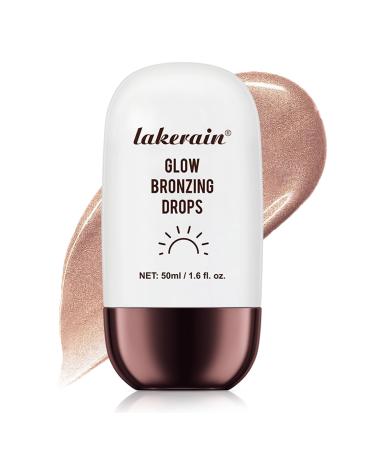Bronzing Drops For Face Liquid Bronzer Glow Drops Face Body Shimmer Glow Illuminator Nourishing Skincare Bronzer Shimmer Oil Waterproof Moisturizing Body Highlighter(01 Champagne Shimmer)