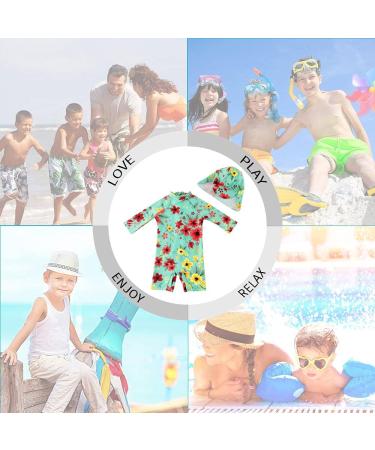 UPF 50+ Baby Swimwear with Snap Bottom | Light Green One Piece Swimsuit for Boys/Girls 2-3 Years - Buy Online on SooperMarket.com