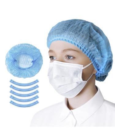 HARD Disposable Bouffant Caps | Hair Net | Elastic Dust Cap 50 Pieces Blue