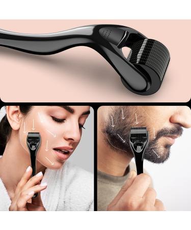 Derma Roller Microneedle Kit - 0.25mm Titanium Needles for Face & Beard - Home Use (Black) | International Shipping Available - Buy Online on SooperMarket.com