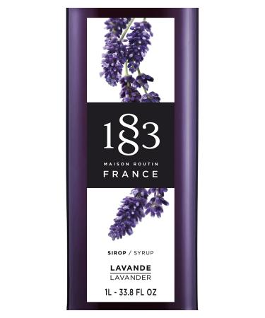 1883 Lavender Syrup - 1 Liter Glass Bottle for Hot & Iced Beverages - Gluten-Free, Vegan, Non-GMO, Kosher - Made in France | Preservative-Free Lavender Flavor - 33.8 Fl Oz - Buy Online on SooperMarket.com