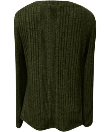 Buy Crochet Sweater for Women - Casual Solid Color Long Sleeve T-Shirt | Warm Autumn & Winter Fashion in Green - Buy Online on SooperMarket.com