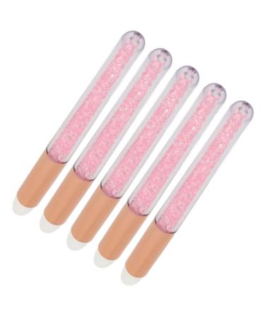 5pcs Glitter Crystal Lip & Eye Shadow Brush Set - Soft Portable Brushes for Lip Smudge & Under Eye Concealer Makeup - Travel Essentials - Buy Online on SooperMarket.com
