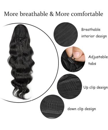 YEESHEDO Long Wavy Drawstring Ponytail Hair Extension for Black Women - Curly Synthetic Hairpiece - Buy Online on SooperMarket.com