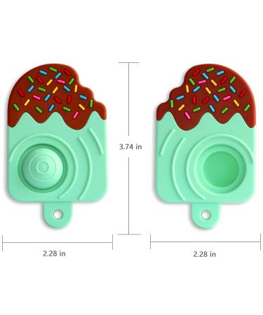 FATEORT Baby Teething Toy | Silicone Popsicle Shape Teether | BPA Free - Mint Green | Christmas Gift for Babies 6-12 Months - Buy Online on SooperMarket.com