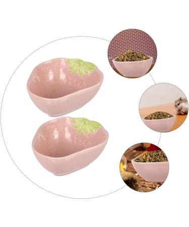 KICHOUSE 2pcs Hamster Food Plate Hamster Cage Accessories Bunny Food Hawaiian Food Hamster Bath Bowl Ceramic Rat Bowl Pet Bowl Small Cat Bowl Hamster Supplies Food Bowl for Cats Ceramics medium Pink - Buy Online on SooperMarket.com