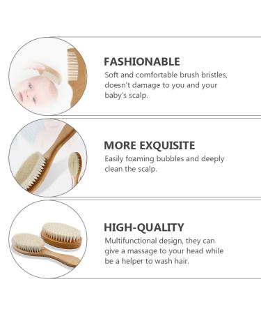KALLORY Goat Healthcare Soft Hair Wood Bristles Comb - Children's Body Care Kit for Exfoliating and Massage - Buy Online on SooperMarket.com