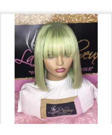 Buy BGHJUE African Green Bob Lace Front Wig - Pre-Plucked Human Hair for Black Women - Buy Online on SooperMarket.com