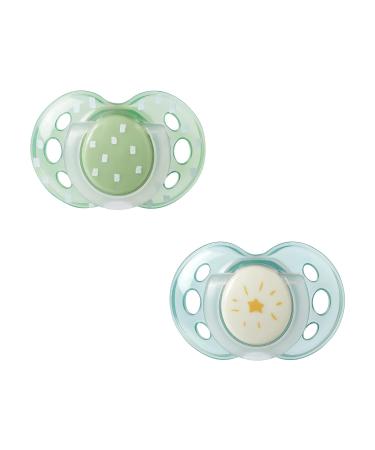 Tommee Tippee Night Time Glow in the Dark Pacifiers 18-36m - BPA-Free, Symmetrical Design, Includes Sterilizer Box - 2 Count - Buy Online on SooperMarket.com