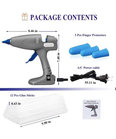 BLEDs Full-Size Hot Glue Gun 80 & 120W | Dual High Temp Anti-Dripping Large Glue Gun with Stand-Up Design | Includes 12 Glue Sticks for Craft, Art, DIY Projects - Buy Online on SooperMarket.com