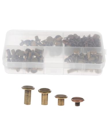 STOBOK 1 Box Double-Sided Rivet Buckle Leather Repair Studs Belt Rivets Leather Rivets Suitcase Five Colors