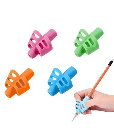 Yyst 4 pieces writing aid for pen children Pencil Grips for Kids ergonomic pencil handles handle silicone write posture correction tool for pencils (4 colors)