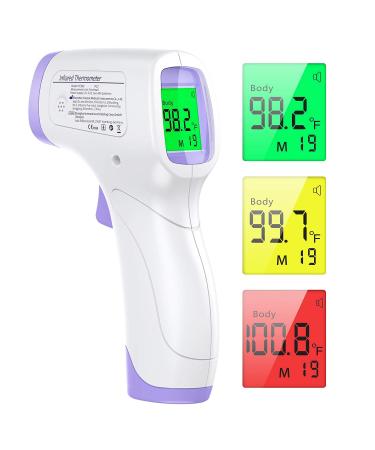 KKmier No Touch Forehead Thermometer for Adults and Kids - 2 in 1 Infrared Digital with Fever Alarm - 2s Instant Reading - 99 Memory Sets - Buy Online on SooperMarket.com