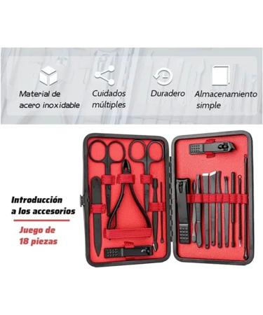 Verdant Touch Manicure Set Stainless Steel Manicure Pedicure Tool Kit 18-Piece Nail Clippers Set for Home - Buy Online on SooperMarket.com