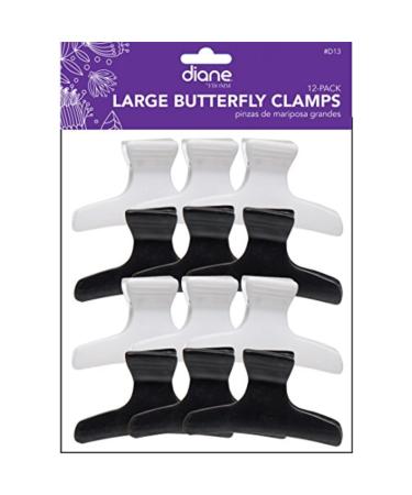 Diane Large Butterfly Clips 12/bag - 2 pack