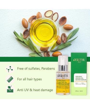 100% Organic Argan Oil Hair Serum | Anti-Frizz Hydrating & Strengthening | Heat Protection & Shine for Dry Damaged Hair - Buy Online on SooperMarket.com