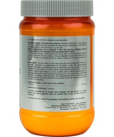 NOW Sports Nutrition L-Arginine Powder Nitric Oxide Precursor Amino Acids 454g - Buy Online on SooperMarket.com