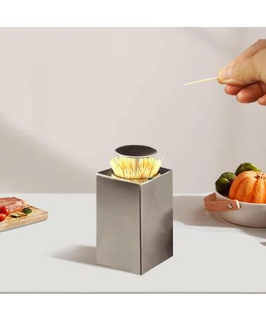 Calakono Stainless Steel Toothpick Holder - Stylish Press Dispenser for Home Bars Clubs & Caf s | International Shipping Available - Buy Online on SooperMarket.com