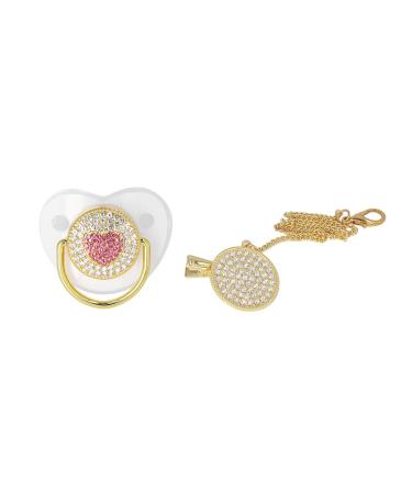 Baby Pacifier Set - Silicone Bling Pacifiers for Comfort & Sleep | Exquisite White Design | Shop Internationally - Buy Online on SooperMarket.com