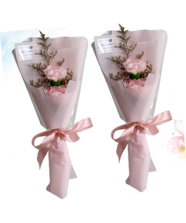 HOMSFOU 4 Pcs Rose Flower Flowers Bouquet Flower Soap Bouquet Gift Flower Bouquet Presents Artificial Bouquet Artificial Flower Bundles Bouquet of Flowers Artificial Carnation Roses - Buy Online on SooperMarket.com