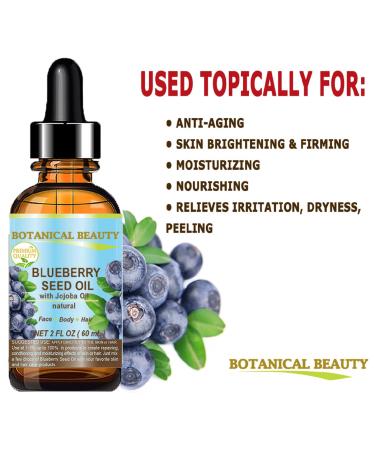 Buy Blueberry Seed Oil - Virgin Unrefined Cold-Pressed Carrier Oil for Face Body & Hair | 0.5 Fl. oz - Anti-Aging Moisturizer by Botanical Beauty - Buy Online on SooperMarket.com