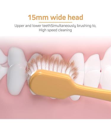 Rissunkv Soft Toothbrush Six-Pack | Extra Soft Bristles for Gum Health | Ultra-Like Wide Head Design for Adults | International Shipping Available - Buy Online on SooperMarket.com