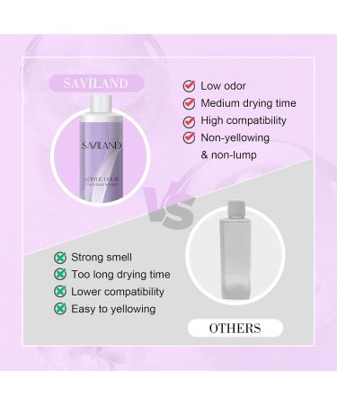 Saviland Acrylic Liquid 16.91OZ - Low Odor Large Capacity for Nail Extension & Carving | Ideal for Home & Salon Use - Buy Online on SooperMarket.com