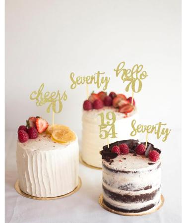 24 Pcs Glitter 70th Birthday Cupcake Toppers Since 1954 Cupcake Picks for Man Woman 70th birthday decoration 70th Party Cake Decoratios (Gold) - Buy Online on SooperMarket.com