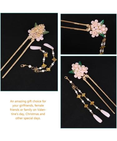 minkissy Chinese Style Hair Stick Pink Hanfu Tassel Drop Hair Pin Traditional Hair Pin for Women Girls Ladies - Buy Online on SooperMarket.com