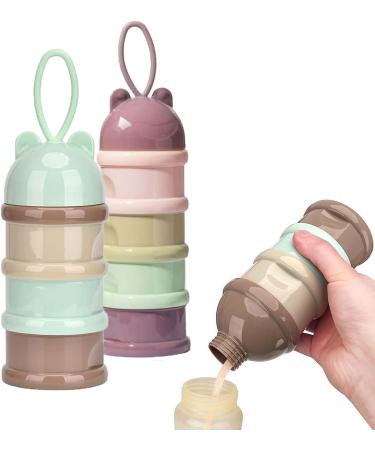 Stackable Baby Formula Dispenser with 4 Twist Lock Compartments - Light Purple - Buy Online on SooperMarket.com