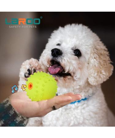 Laroo Dog Toys - Durable Natural Rubber Squeaker Football for Small & Large Dogs (6.5cm Green) - International Shipping Available - Buy Online on SooperMarket.com