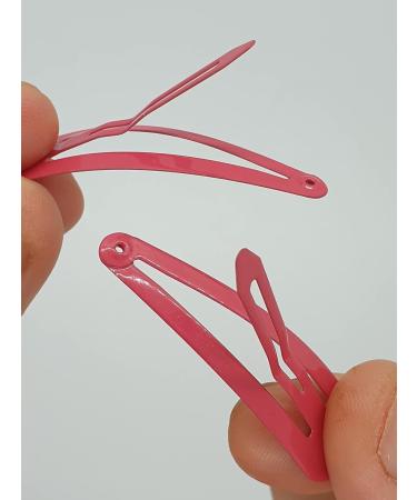 6 PCS Pink Metal Snap Hair Clips 5CM - Hair Grip Pins Set - Buy Online on SooperMarket.com